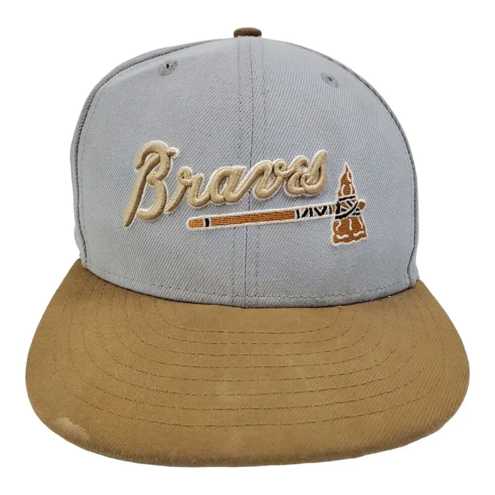 Vintage ATLANTA BRAVES Hat Adult 7 1/2 Gray ALL STAR GAME 2000 Fitted NEW ERA